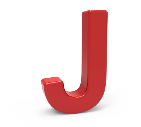 3d letra vermelha J — Fotografia de Stock