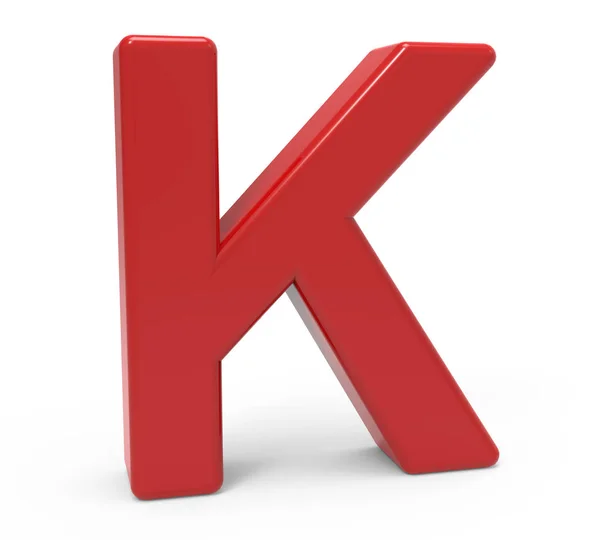 3d red letter K — Stock Photo, Image