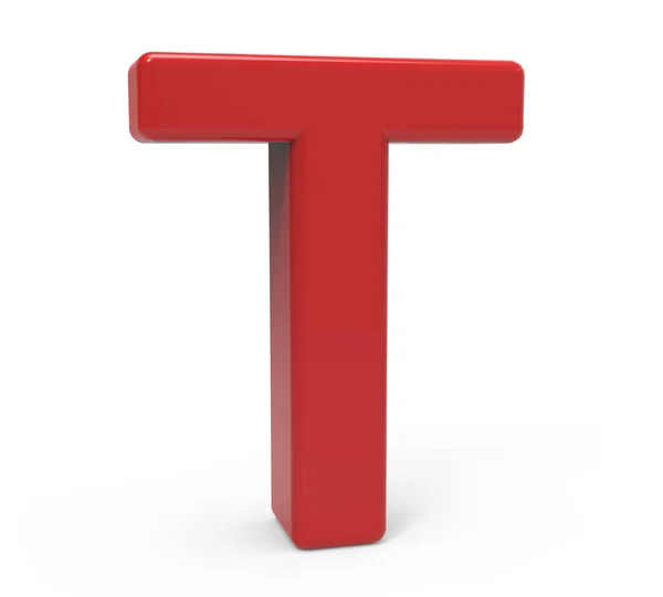 3d red letter T — Stock Photo, Image