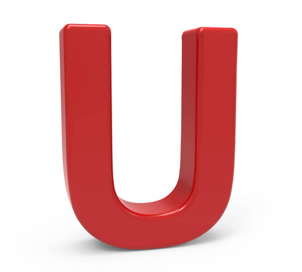 3d red letter U