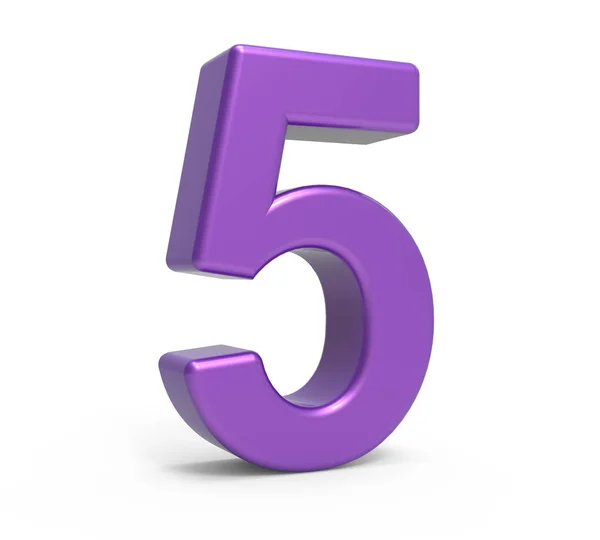 3D fioletowy numer 5 — Zdjęcie stockowe