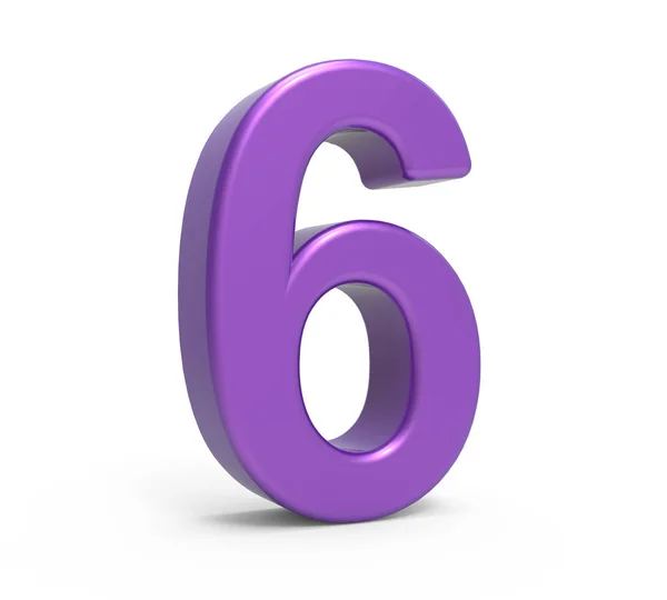 3D fioletowy numer 6 — Zdjęcie stockowe