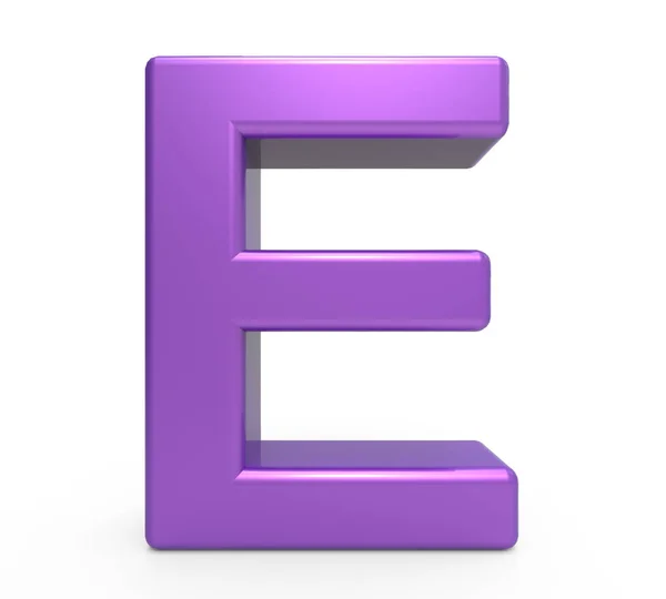 3d 紫色字母 E — 图库照片
