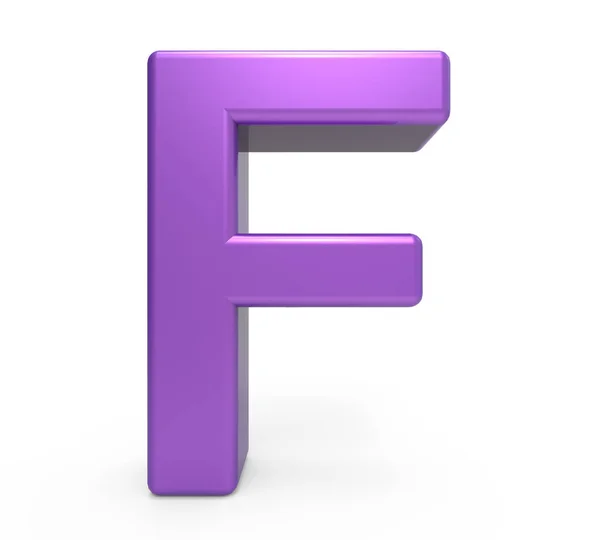 3D lila bokstaven F — Stockfoto