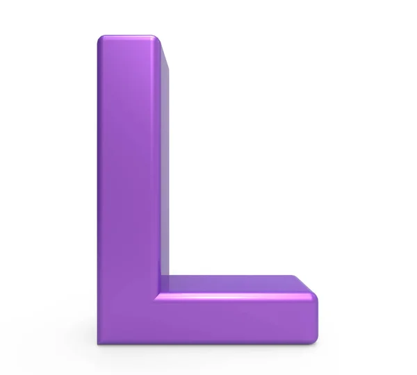 3D-paarse letter L — Stockfoto