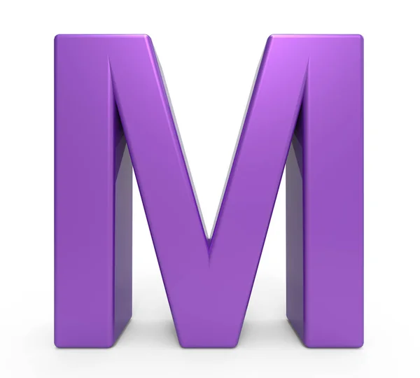 3d purple letter M — Stock Photo, Image