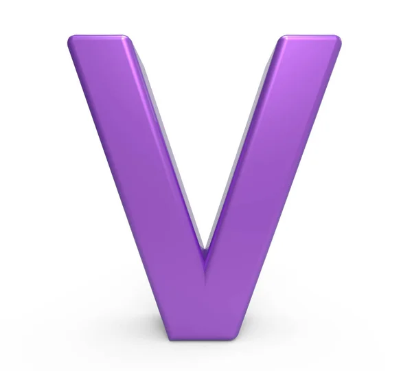 3D fialové písmeno V — Stock fotografie