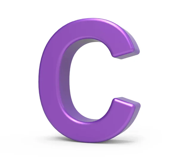 3d 紫色字母 C — 图库照片