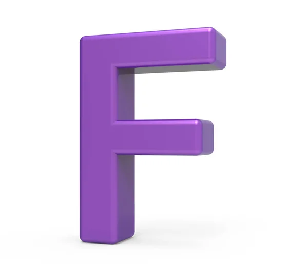 3D-paarse brief F — Stockfoto