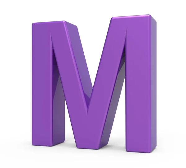 ตัวอักษรสีม่วง 3d M — ภาพถ่ายสต็อก