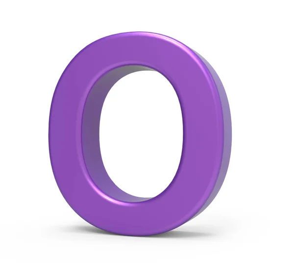 3d 紫色字母 O — 图库照片