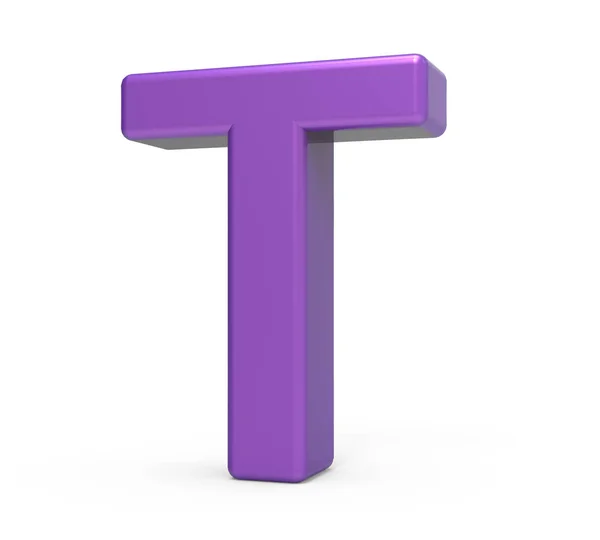 3d viola lettera T — Foto Stock