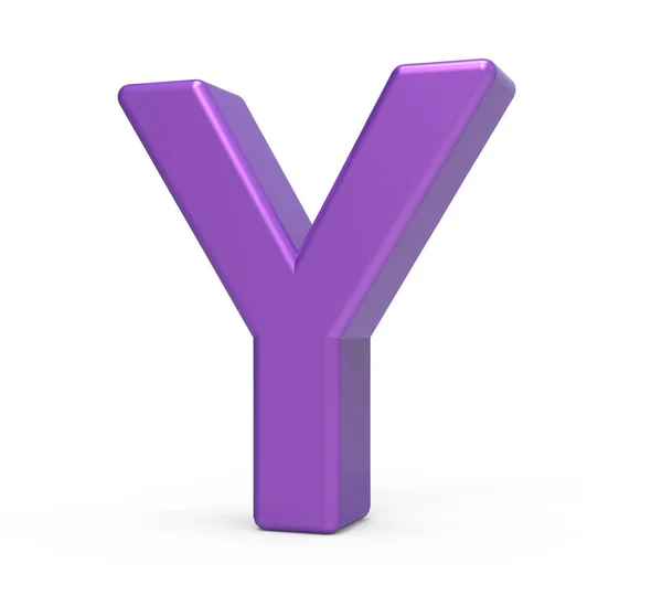 3D lila bokstaven Y — Stockfoto