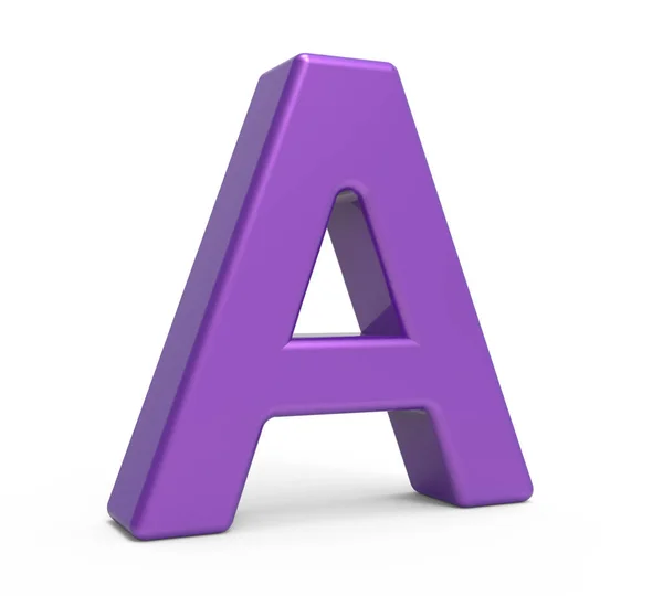 3d фиолетовая буква A — стоковое фото