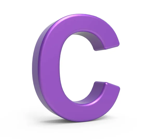 3d 紫色字母 C — 图库照片