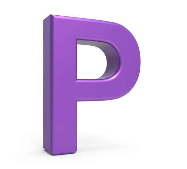 3d фіолетова літера P — стокове фото