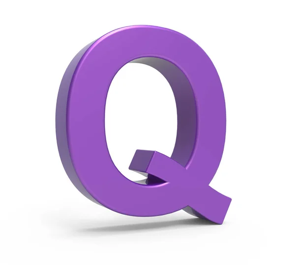 3D fialové písmeno Q — Stock fotografie