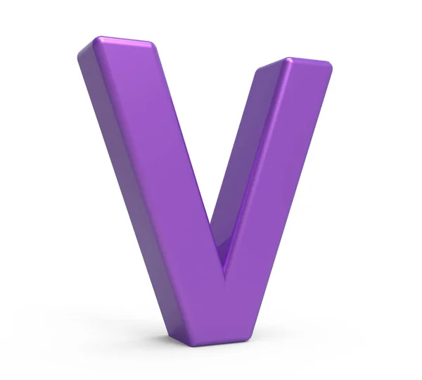 3d purple letter V — Stock Photo, Image