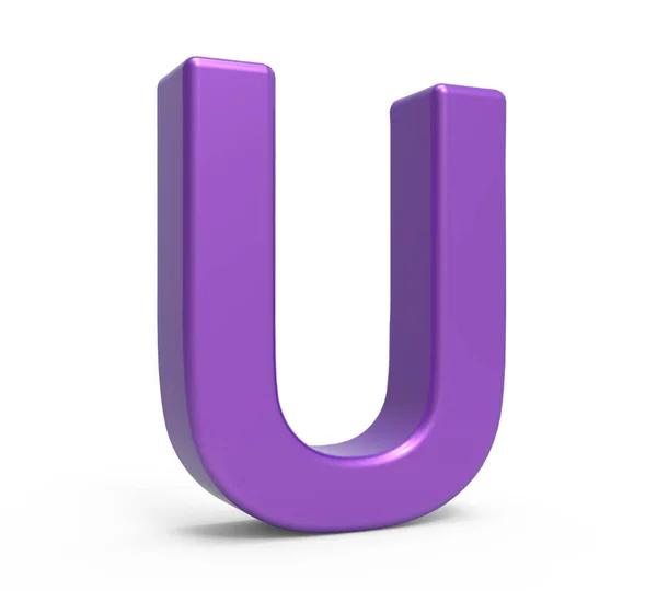 3d 紫色字母 U — 图库照片