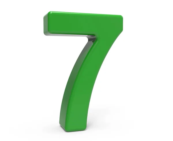 3d green number 7 — Stock Photo, Image