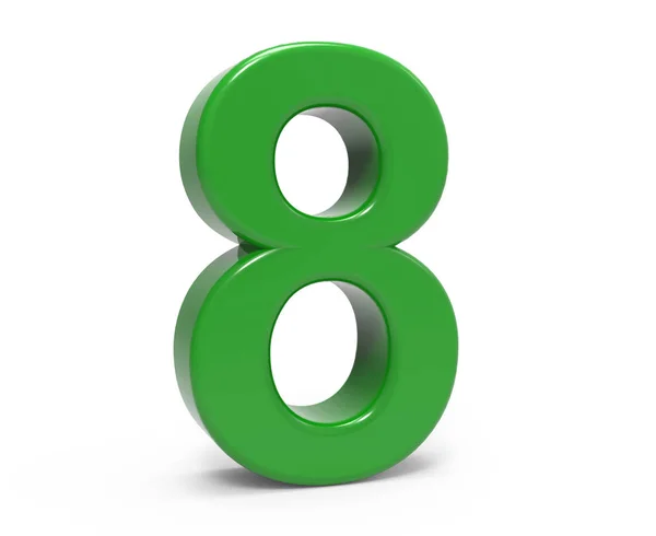 3d 녹색 숫자 8 — 스톡 사진