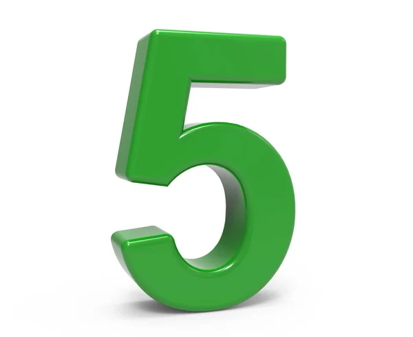 3d green number 5 — Stock Photo, Image