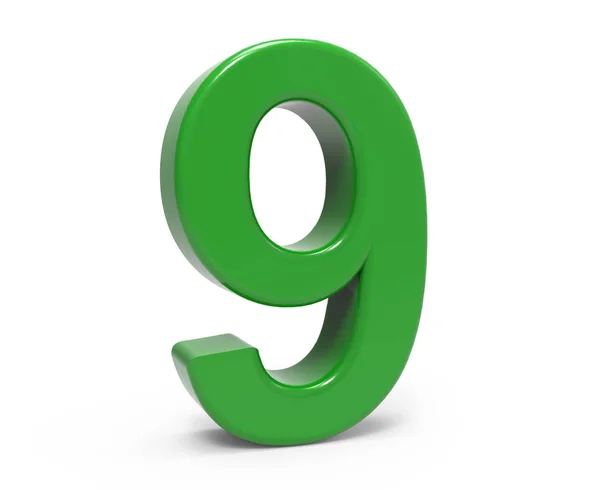 3d verde número 9 —  Fotos de Stock