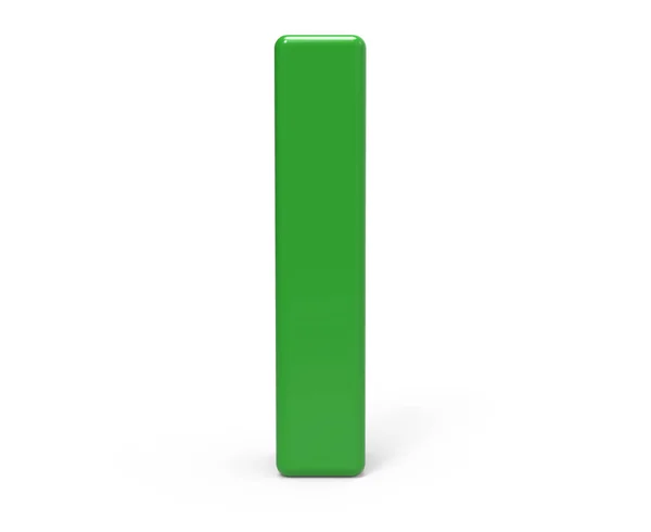 3D Zielona litera i — Zdjęcie stockowe