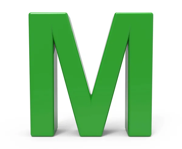 3d lettera verde M — Foto Stock