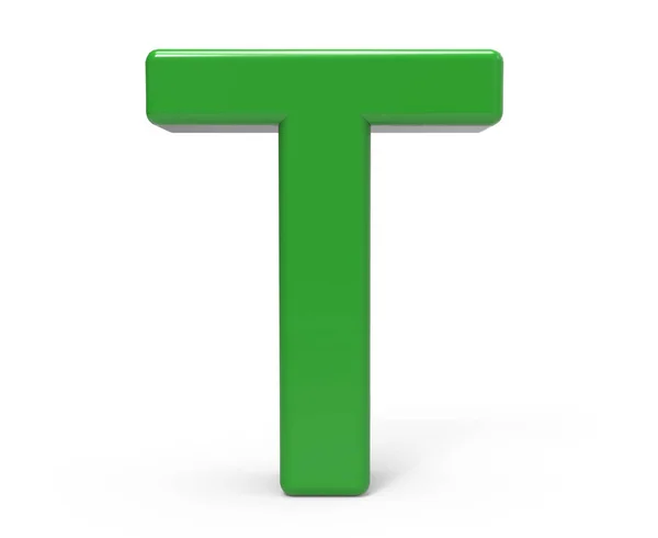 3D zielone litery t — Zdjęcie stockowe