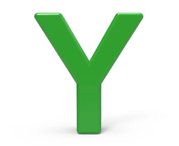 3d зеленая буква Y — стоковое фото