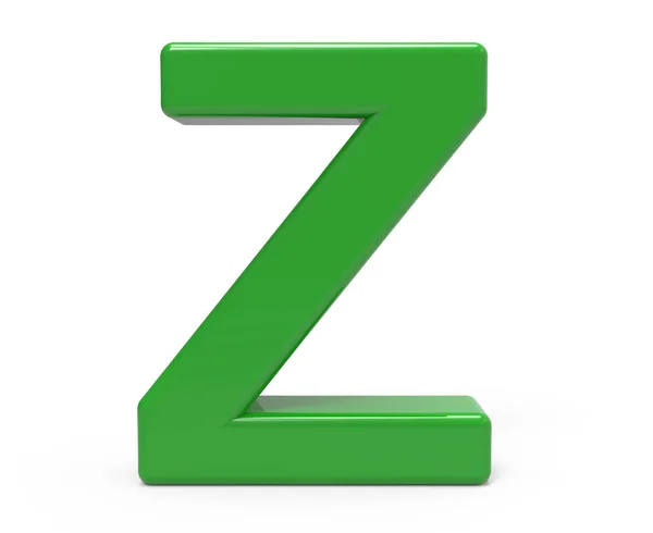 3d green letter Z — Stock Photo, Image