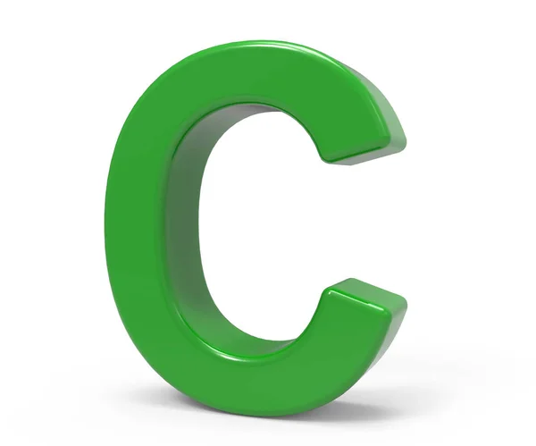 3d verde letra C — Foto de Stock