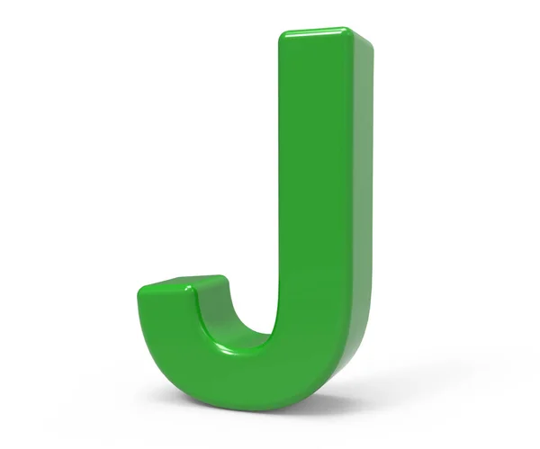 3d lettera verde J — Foto Stock