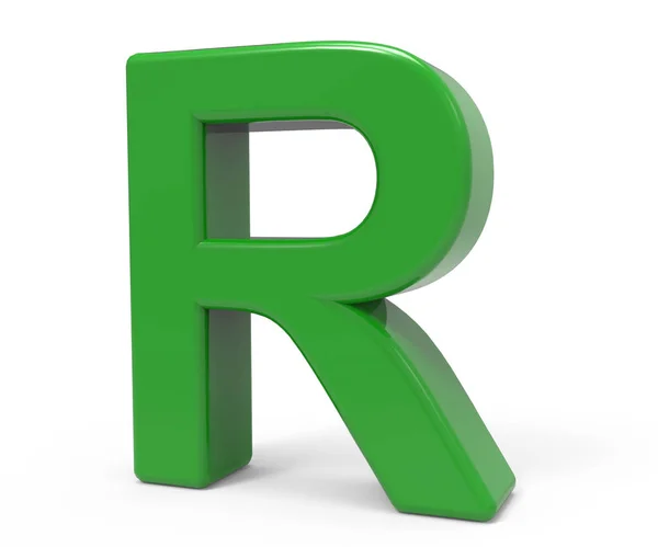 3d green letter R — Stock Photo, Image