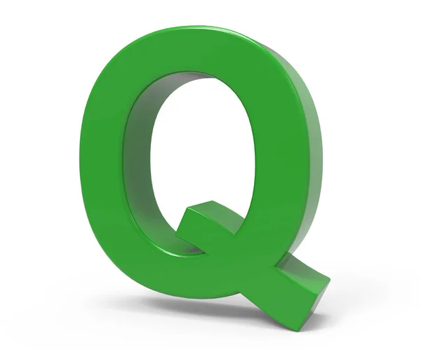 3d green letter Q — Stock Photo, Image