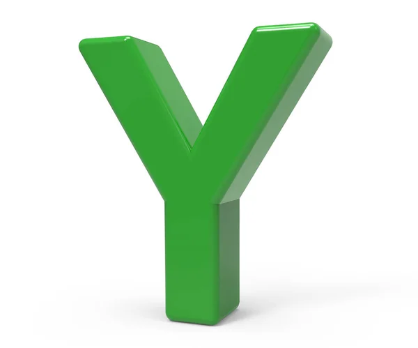 3d lettera verde Y — Foto Stock