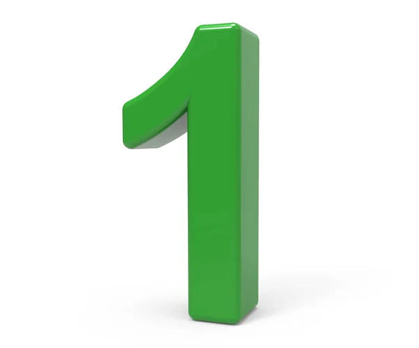 3d green number 1 — Stock Photo, Image