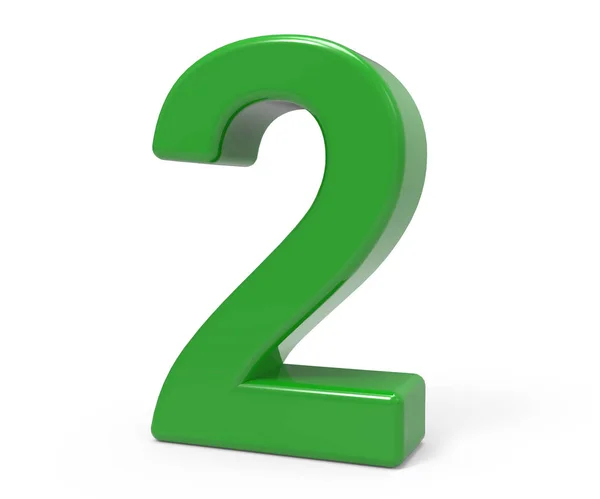 3d green number 2 — Stock Photo, Image