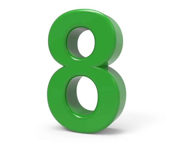 3d numero verde 8 — Foto Stock