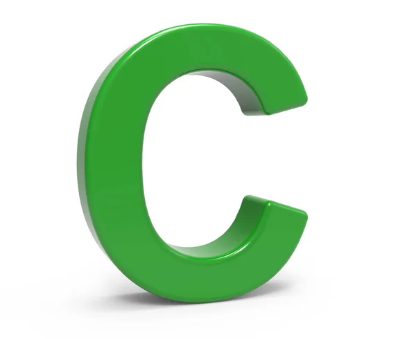 3d lettera verde C — Foto Stock