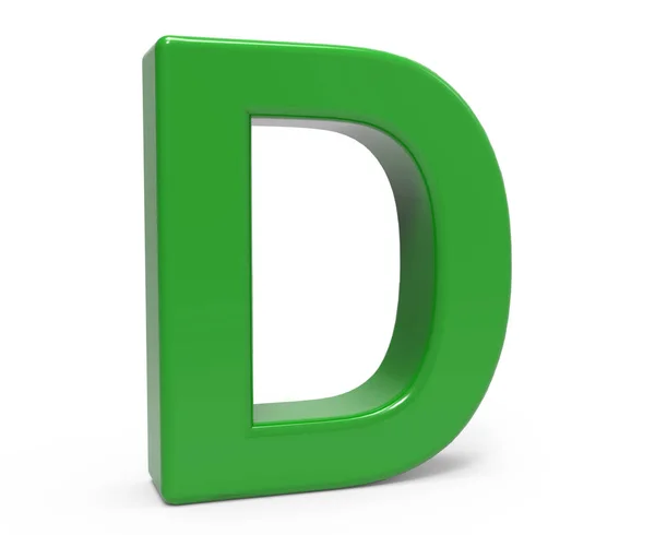 3d verde letra D —  Fotos de Stock