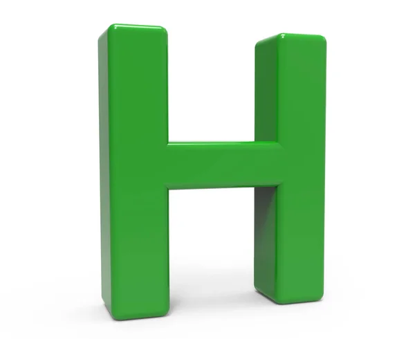 3d lettre verte H — Photo