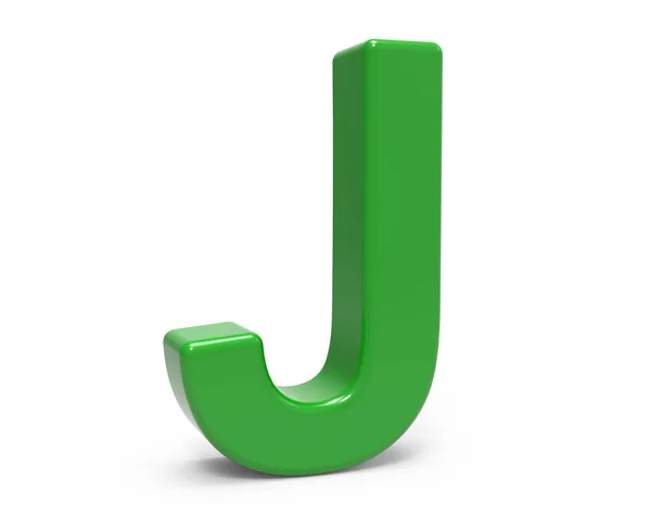 3d зеленая буква J — стоковое фото