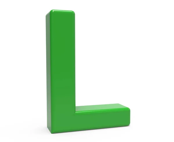 3D zielone litery l — Zdjęcie stockowe