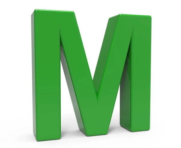 3d lettera verde M — Foto Stock