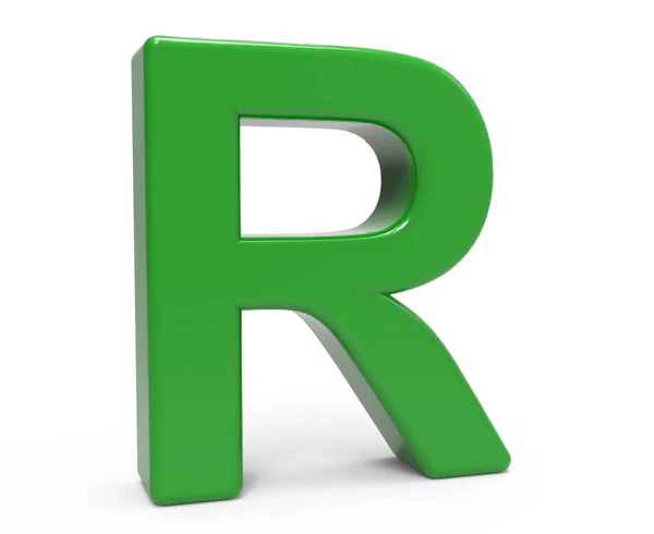 3d зеленая буква R — стоковое фото