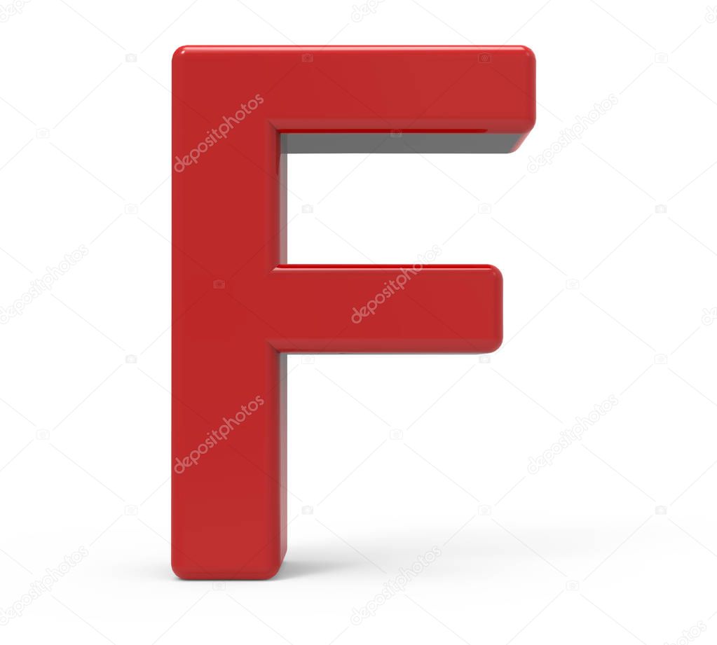 3d red letter F
