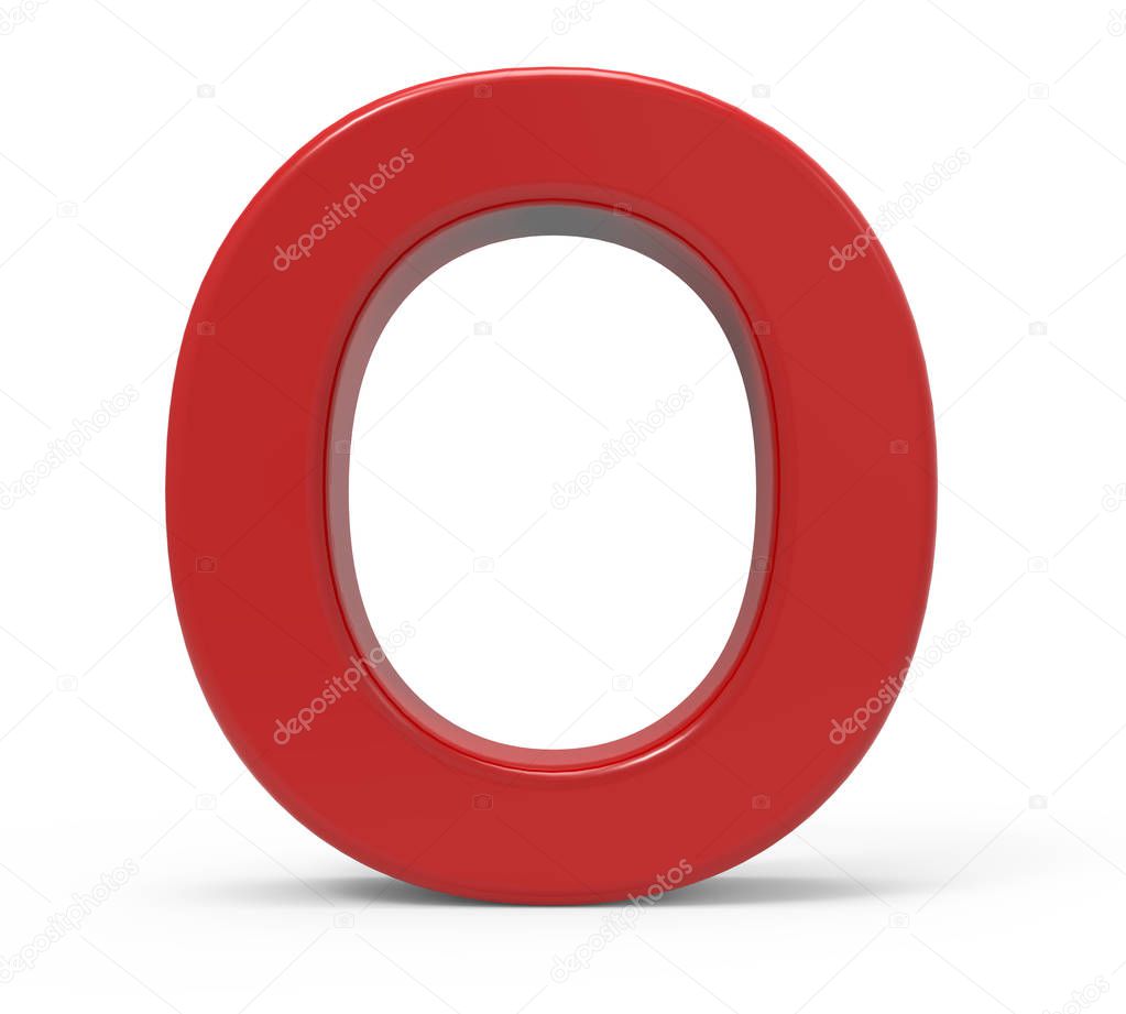 3d red letter O