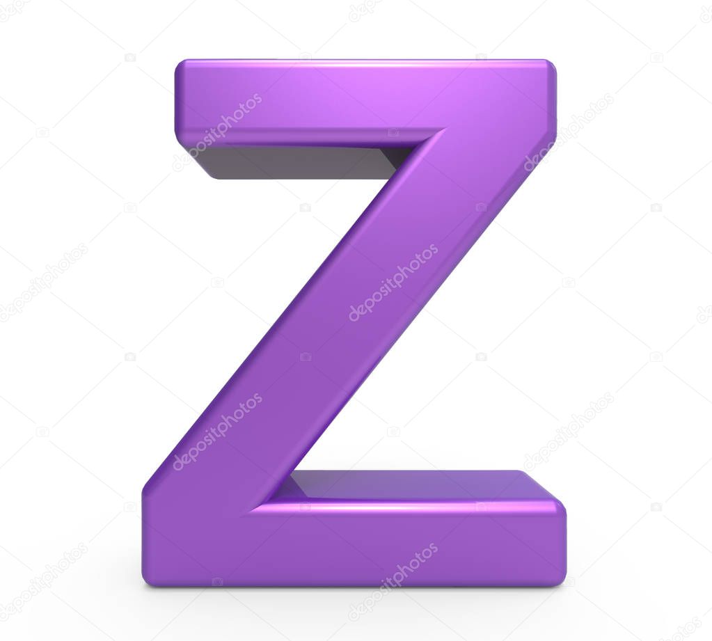 3d purple letter Z